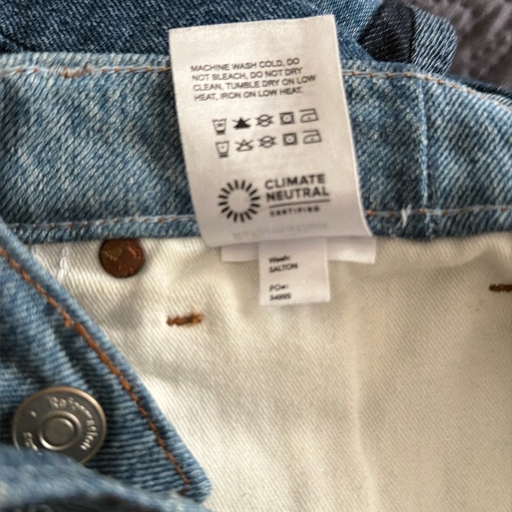 Reformation Patchwork High-Rise Jeans in Light and Dark Blue - Picture 10 of 12